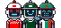 Three Robot Flaggies